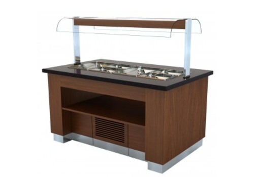 Combisteel Refrigerated buffet made of wenge wood | Static refrigerated | 1/1 