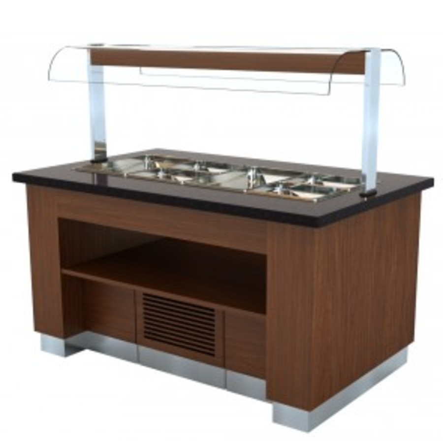 Buffet réfrigéré en bois de wengé | Refroidissement statique | 1/1