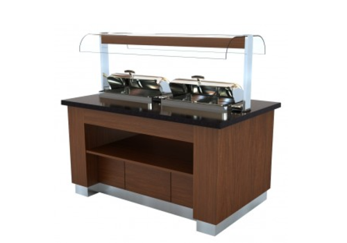  Combisteel Wenge wood warm buffet | GN 2x 1/1 