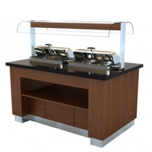  Combisteel Wenge wood warm buffet | GN 2x 1/1 