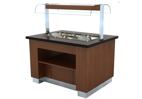  Combisteel Warm buffet made of wenge wood | GN 3x 1/1 