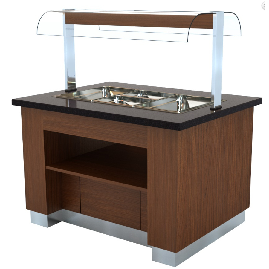 Buffet chaleureux en bois wengé | GN 3x 1/1