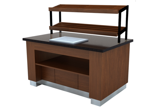  Combisteel Bread buffet made of wenge wood | 160x100x (h) 90 cm 
