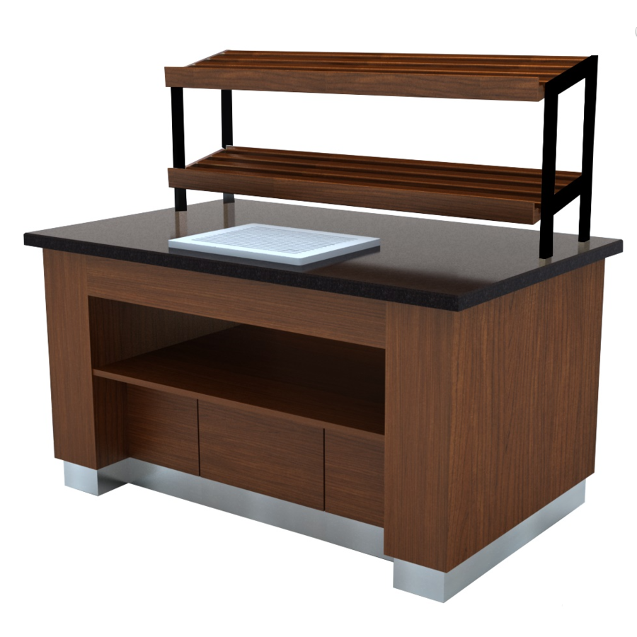 Buffet à pain en bois de wengé | 160x100x (h) 90 cm