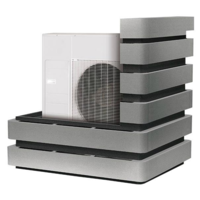 Sound-absorbing black casing for outdoor units