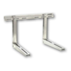 HorecaTraders Console murale en acier inoxydable avec barre transversale | 100+100 kg