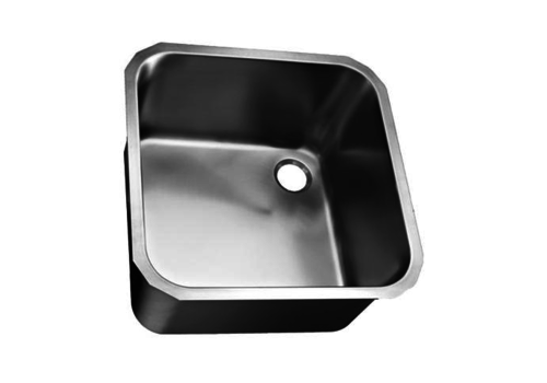 HorecaTraders Welded sink 40x40x20 cm with overflow on the side 