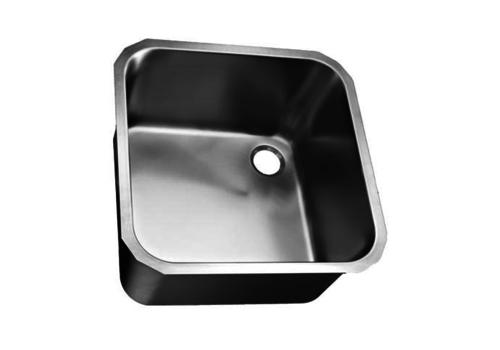  HorecaTraders Welded sink 40x40x20 cm with overflow along the side 