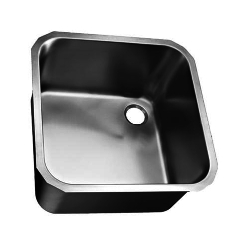  HorecaTraders Geschweißtes Waschbecken 40x40x20 cm mit seitlichem Überlauf 