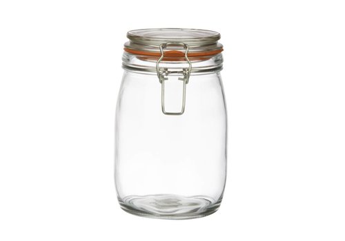  HorecaTraders Glass weck jar / storage jar with clip closure, 0.75L 