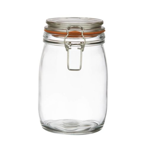  HorecaTraders Glass preserving jar / storage jar with clip closure, 0.75L 