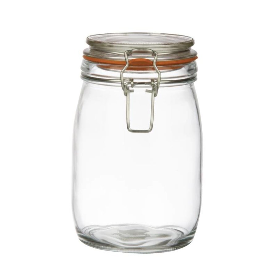 Glass weck jar / storage jar with clip closure, 0.75L