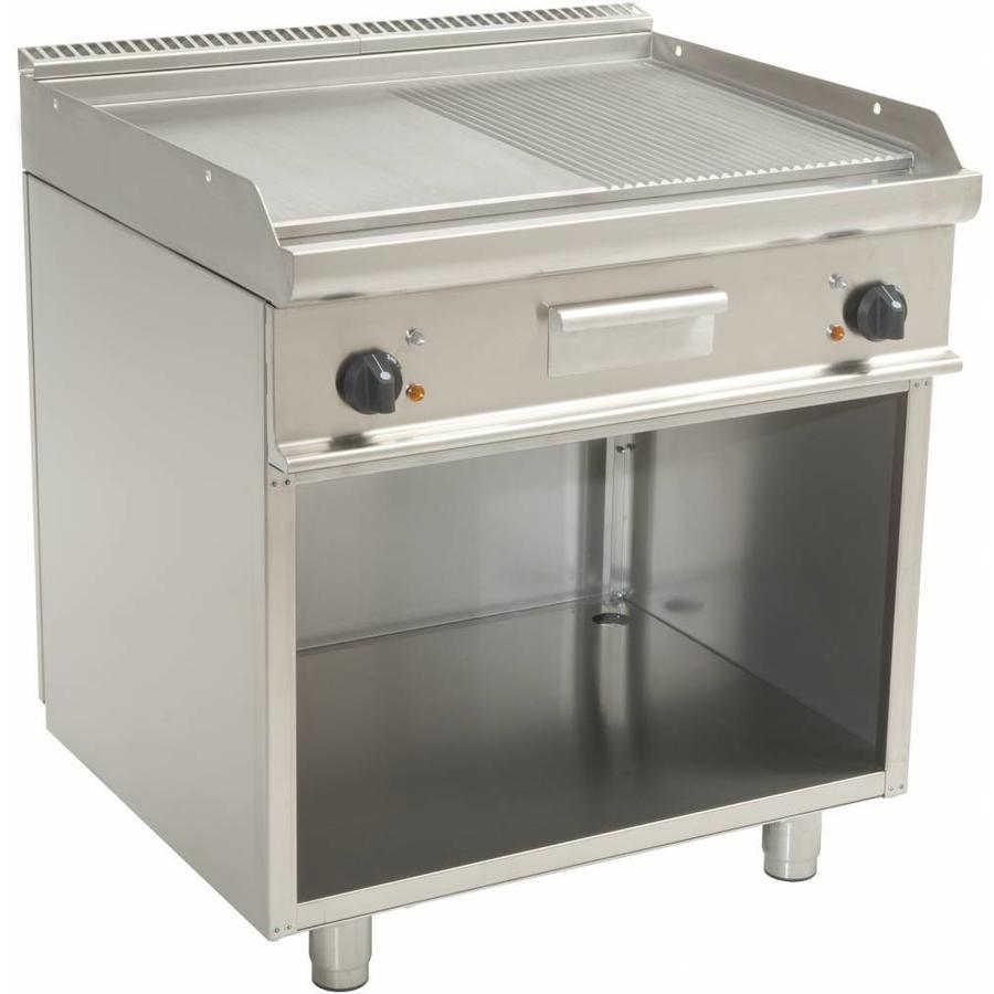 Plaque de cuisson électrique | Côtelé/Lisse | 80x70x85cm | 400 V