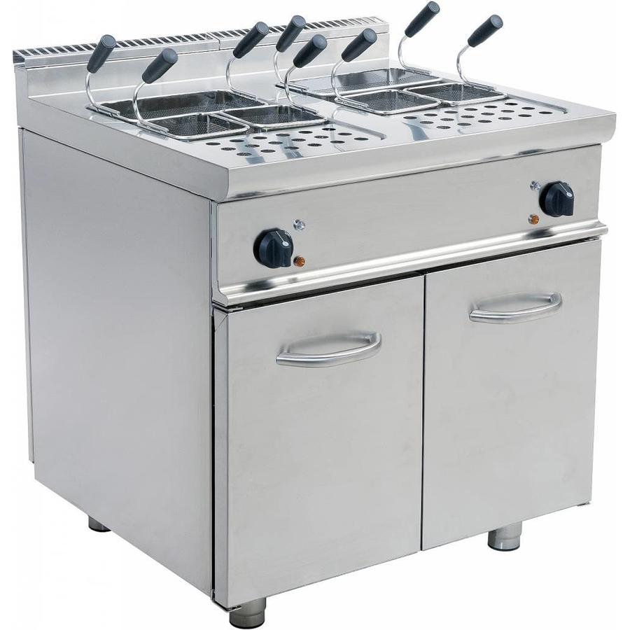 Cuiseur à pâtes électrique professionnel en acier inoxydable 2 x 28 litres