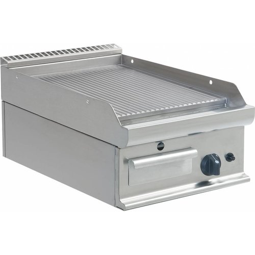  Saro Plaque de cuisson à gaz professionnelle | Côtelé | 40x70x(H)27cm 