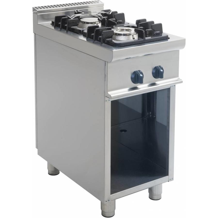 Cuisinière à gaz à base ouverte 12kW | 2 brûleurs