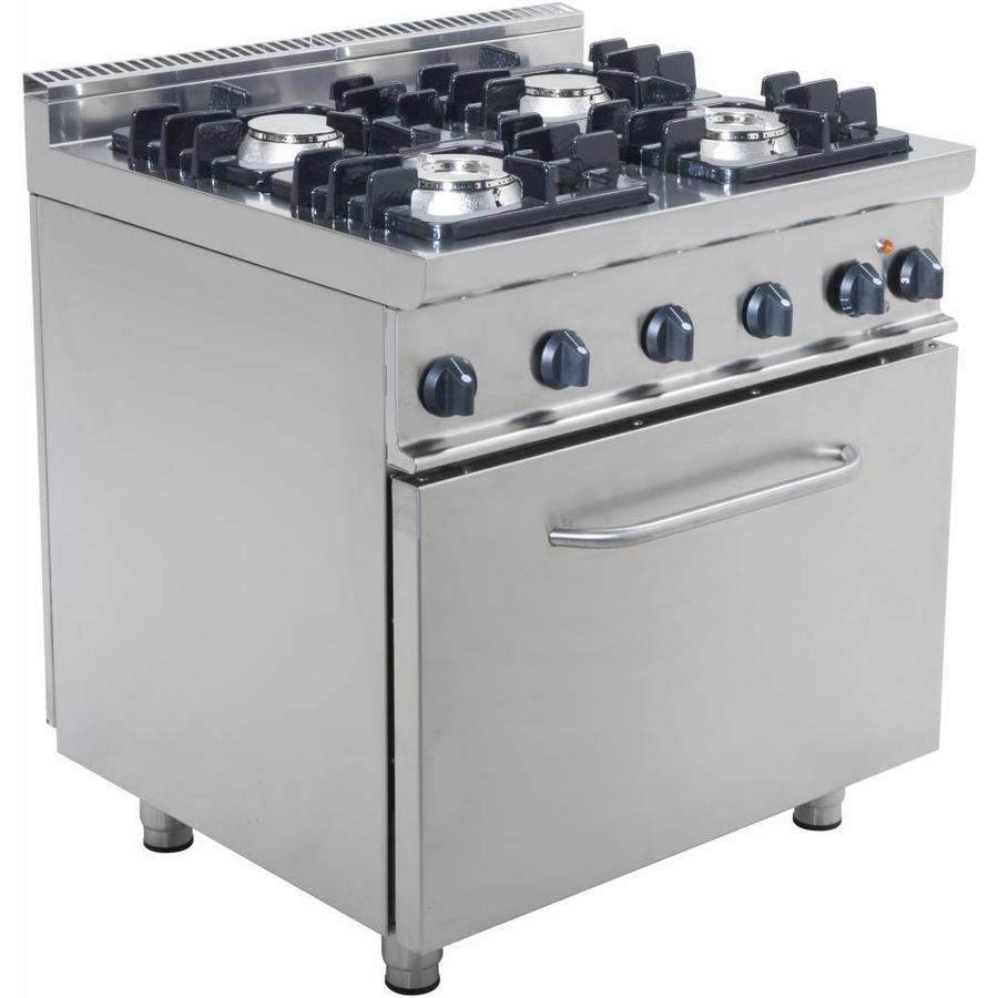 Cuisinière à gaz avec four électrique | 4 brûleurs
