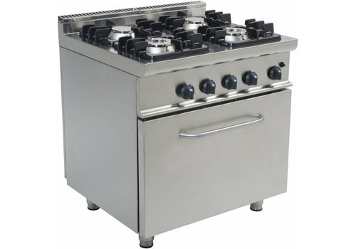  Saro Cuisinière à gaz avec four à gaz professionnel | 4 brûleurs 