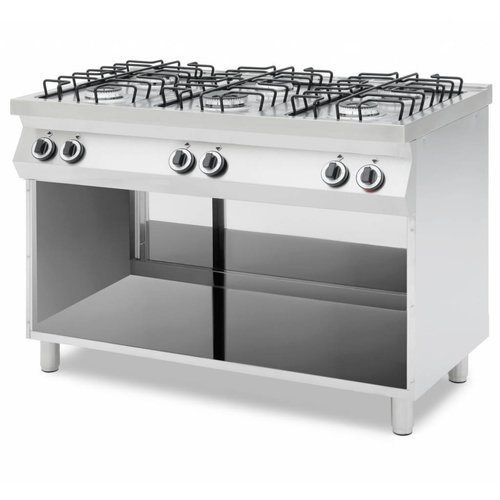  Saro Cuisinière à gaz avec fond ouvert | 6 brûleurs 