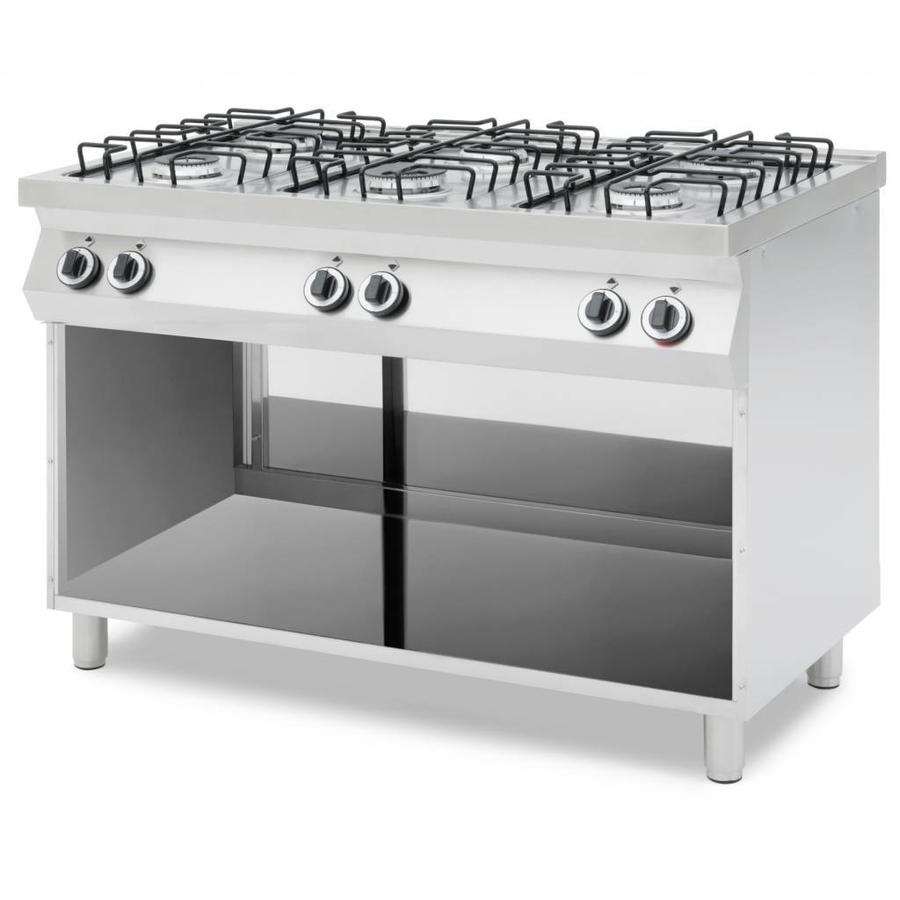 Cuisinière à gaz avec fond ouvert | 6 brûleurs