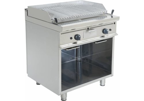  Saro Modèle de table de gril à double pierre de lave avec base ouverte 
