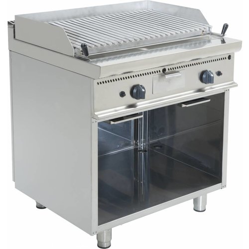  Saro Double Lava Stone Grill Table Model with Open Base 