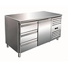 Saro Refrigerated workbench stainless steel 1 door and 3 drawers | 136 x 70 x 89/95 cm