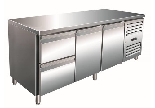  Saro Refrigerated workbench with 2 doors and 2 drawers | 179.5 x 70 x 89/95 cm 