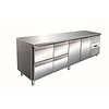 Saro Refrigerated workbench with 2 doors and 4 drawers | 223 x 70 x 89/95 cm