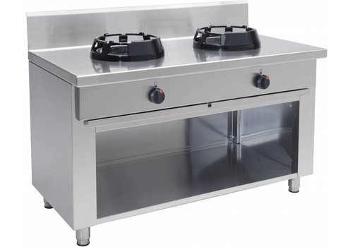  Saro Cuisinière à gaz Wok professionnelle 2 feux 28 kW 