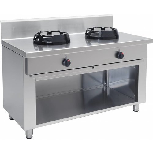  Saro Cuisinière à gaz Wok professionnelle 2 feux 28 kW 