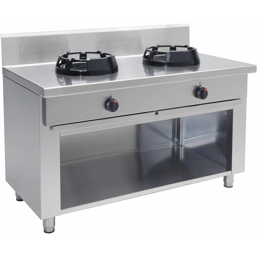 Wok gas stove Professional 2 burners 28 kW