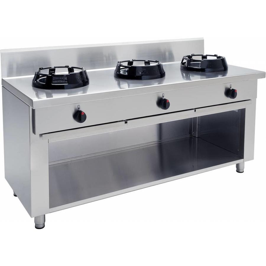 Saro Gas Stove With 3 Burners Wok Professional Horecatraders