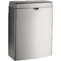 Poubelle | L 190 x P 95 x H 255 mm | 3,8 L | Acier inoxydable