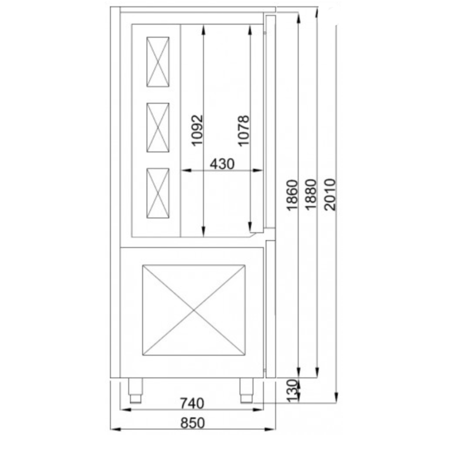 Pro Line stainless steel blast chiller 15x 1/1 GN