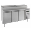 HorecaTraders Stainless Steel Saladette - 3 Doors - 8x 1 / 3GN Pan - 1795x700x1085 (h) mm