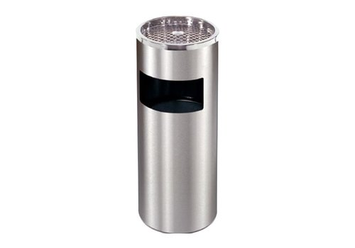  Combisteel Waste bin with ashtray | 12L | Stainless steel 