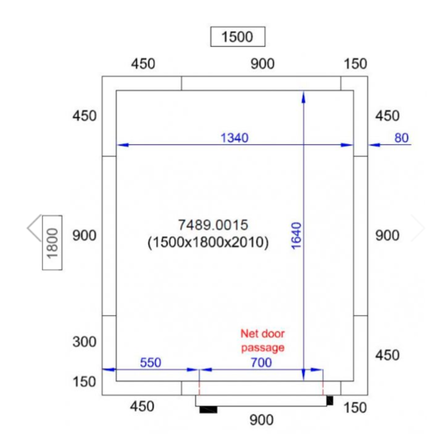 Chambre froide complète avec moteur | L150/ P180/H201 cm