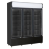Combisteel Kühlschrank 3 Glastüren schwarz