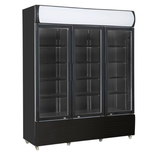  Combisteel Refrigerator 3 glass doors black 