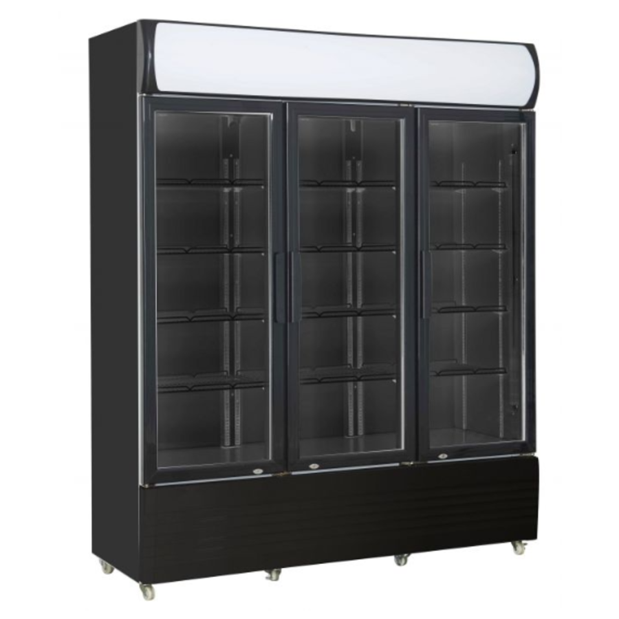 Fridge 3 glass doors black