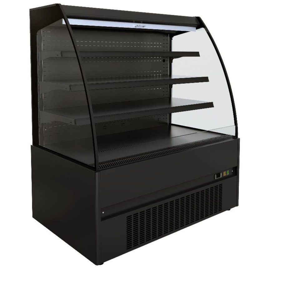 Refrigerated display case | completely black | 131x66.5x150 cm