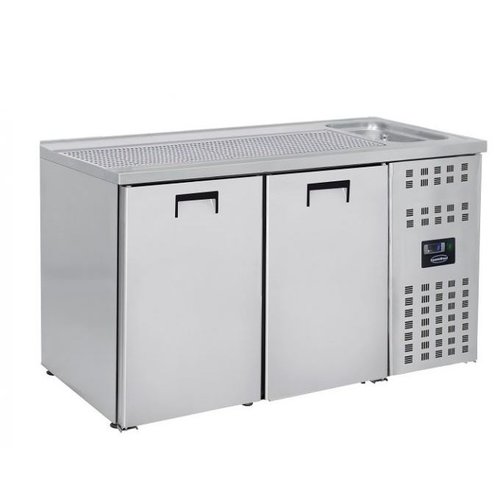 Combisteel 2 portes | Refroidisseur de fût de bière en acier inoxydable | Couler à droite 