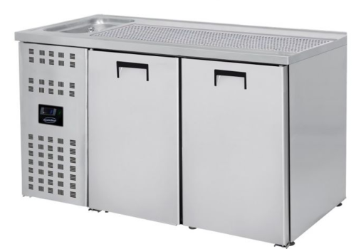  Combisteel 2 doors | stainless steel beer keg cooler | sink left 