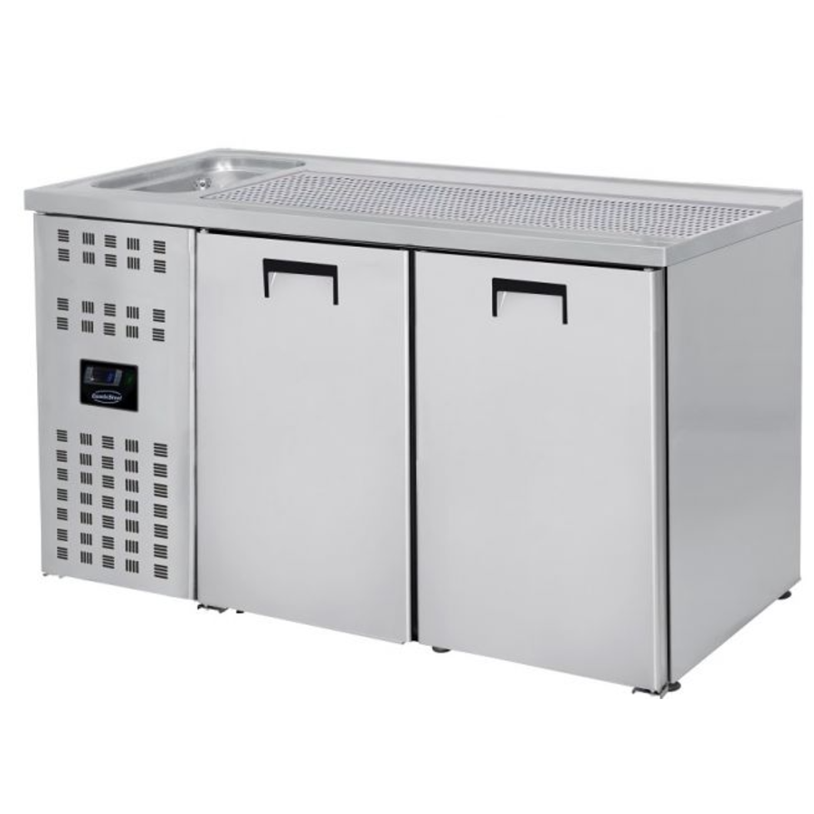 2 doors | stainless steel beer keg cooler | sink left