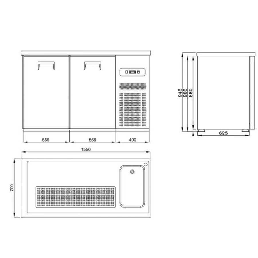 2 Doors | Stainless Steel Beer Keg Cooler | Sink Right