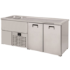 Combisteel 2 doors | Stainless steel beer keg cooler | 2 sinks on the left
