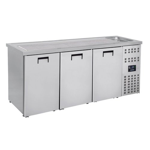  Combisteel 3 deurs RVS bierfust koeler met spoelbak rechts 