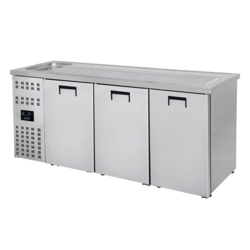  Combisteel Refroidisseur de fûts de bière Combisteel 3 portes en acier inoxydable avec évier à gauche 