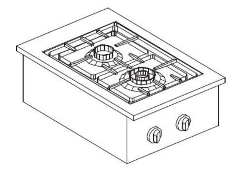  Combisteel Unité de cuisson double encastrable | Deux fois 3,5 kW 